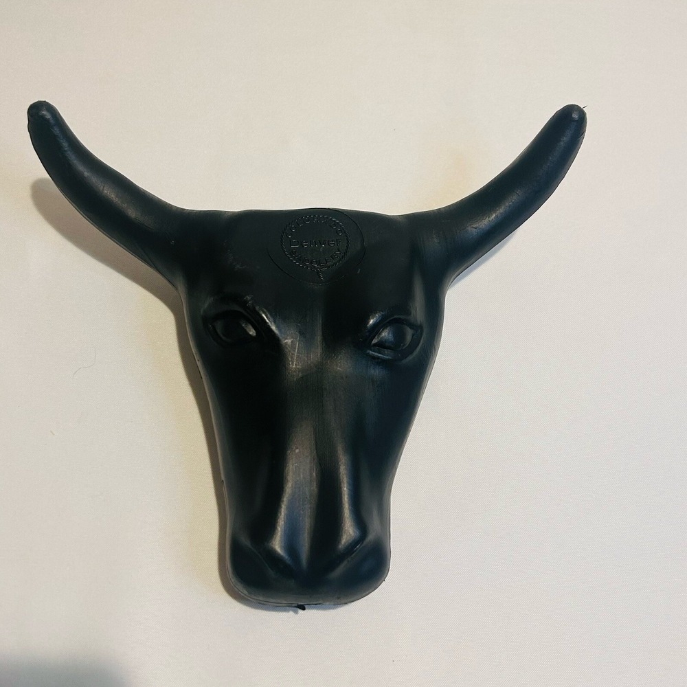 Denver Colorado SADDLERY Display Ad Decor Western Blowmold Black Bull Head